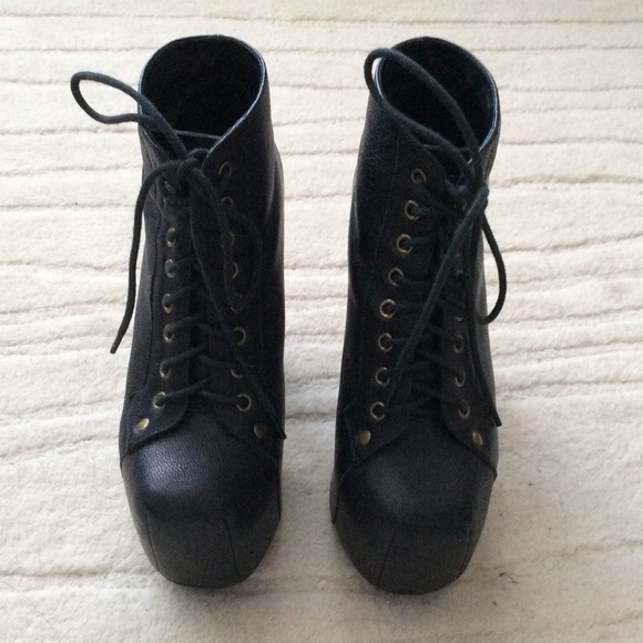 COPY - Jeffrey Campbell Lita booties black leather 5.5 - Picture 1 of 4